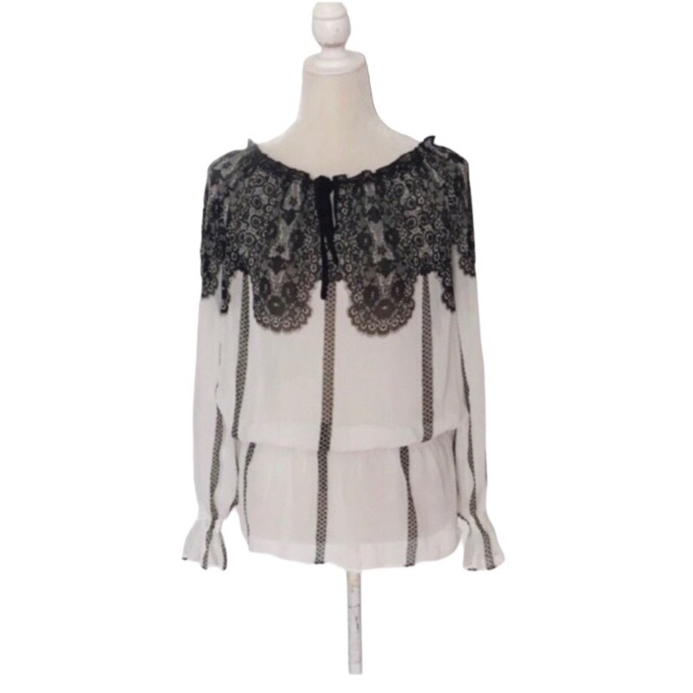 Inc International Concepts Long Sleeve Sheer Blouse Size 2